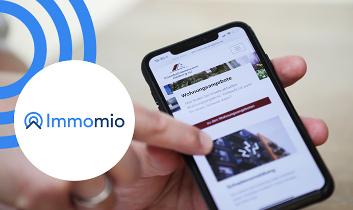 Immomio App auf dem Handy
